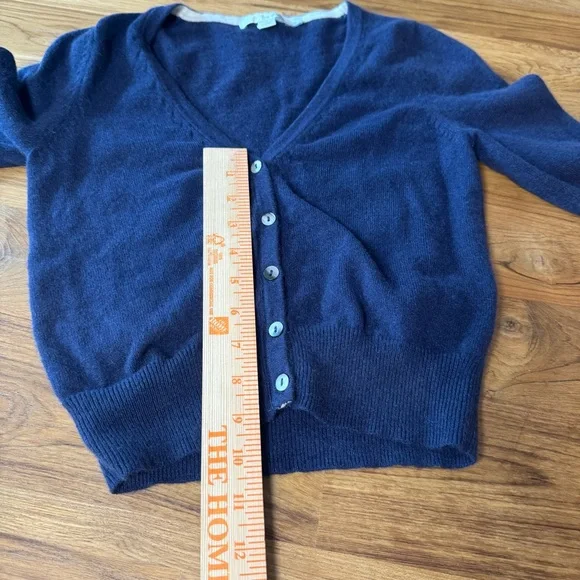 Boden Cashmere Cardigan Sweater Women’s 4 Dark Blue Button Up Long Sleeve - Picture 8 of 10